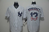 New York Yankees #13 Alex Rodriguez White Pinstripe USA Flag Fashion Stitched MLB Jersey,baseball caps,new era cap wholesale,wholesale hats